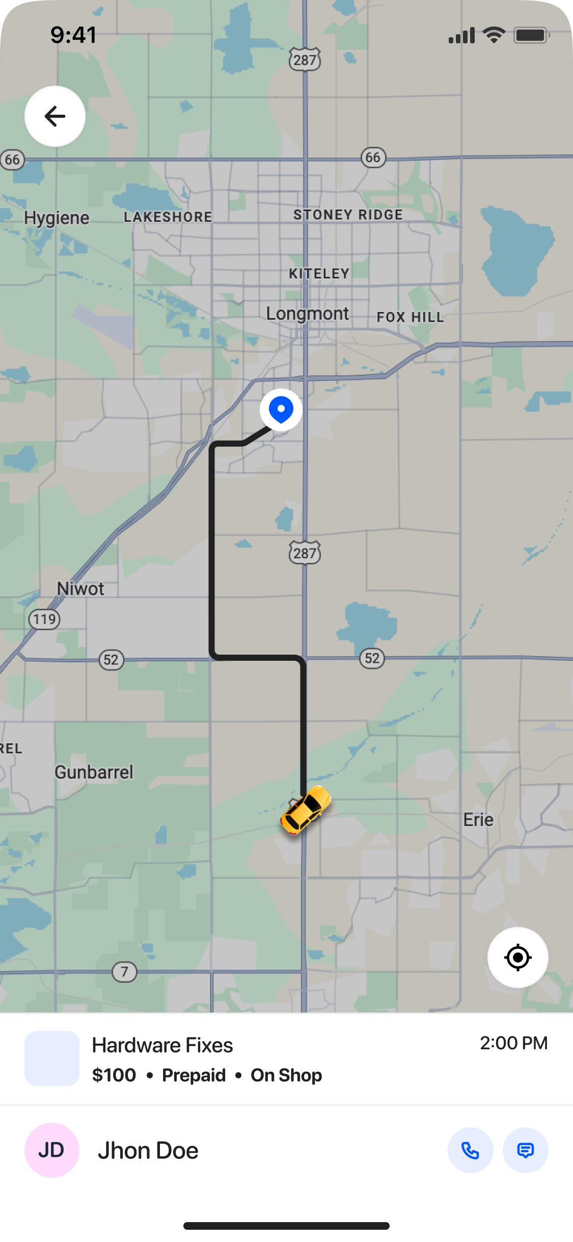 Befer app map and job route